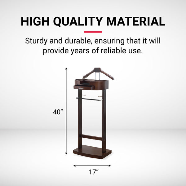 Men's Valet Stand with Drawer, Hanger, Tray & Shoe Rack