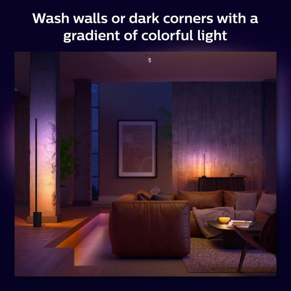 Smart Gradient Floor Lamp with Color Ambiance – Black & White
