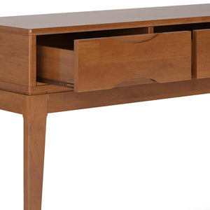 Mid-Century Console Table with 3 Drawers – 54" Solid Hardwood Sofa Table