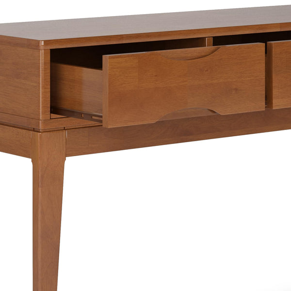 Mid-Century Console Table with 3 Drawers – 54" Solid Hardwood Sofa Table