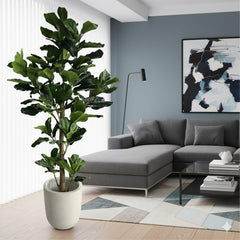 6ft Artificial Fiddle Leaf Fig Tree – Indoor Faux Ficus Lyrata Plant