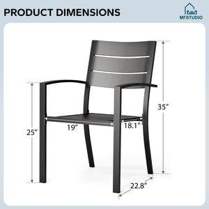 Stackable Metal Outdoor Patio Dining Chairs