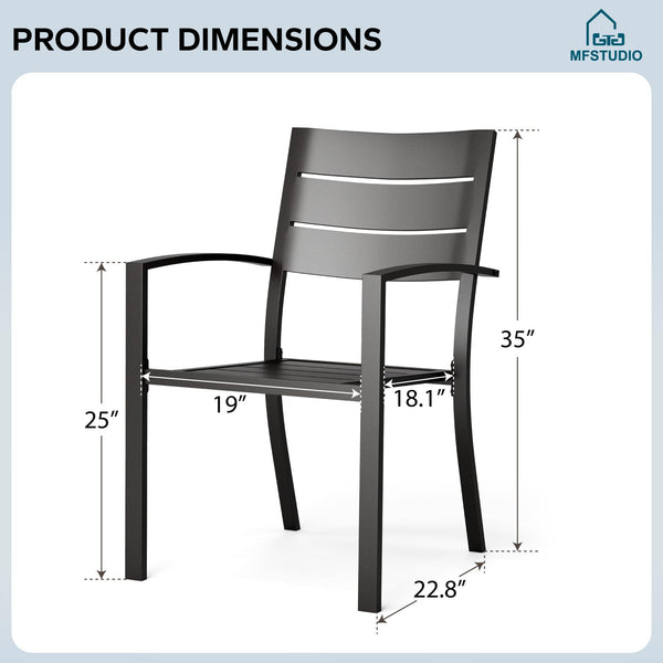Stackable Metal Outdoor Patio Dining Chairs