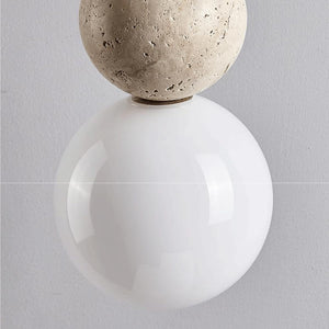 Stone & Glass Pendant Light – G9 Hanging Ceiling Lamp