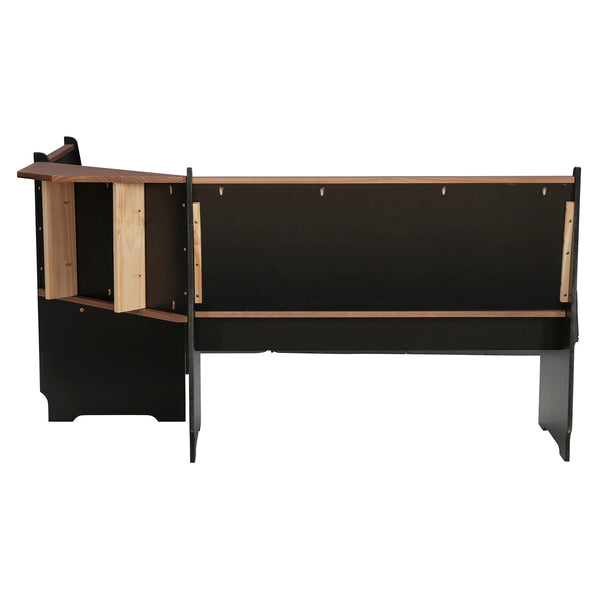 3-Piece Breakfast Nook Dining Set with Hidden Storage Benches