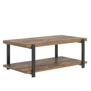 Modern Rectangle Coffee Table with 2-Tier Storage