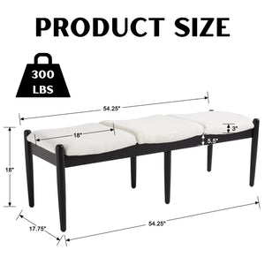 Upholstered Dining Bench with Wood Legs