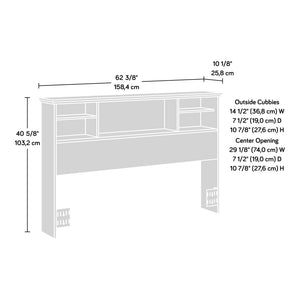 Full Queen Bookcase Headboard with Storage Shelves and Charging Station
