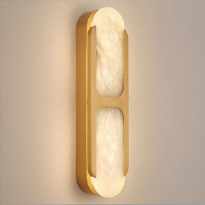 Alabaster Wall Sconce Dimmable LED – Gold Marble Indoor Wall Light