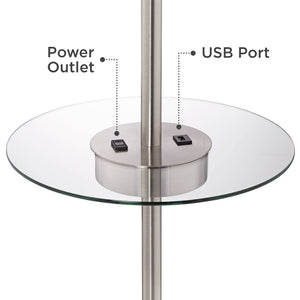 Floor Lamp with Tray Table, USB & AC Outlet