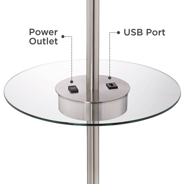 Floor Lamp with Tray Table, USB & AC Outlet