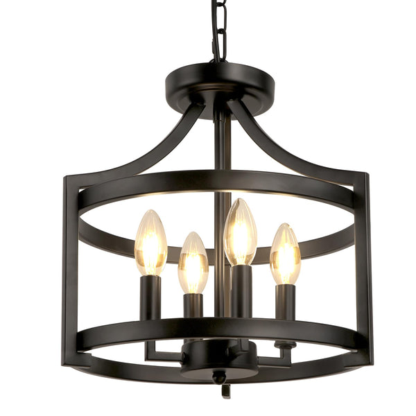 4-Light Farmhouse Chandelier Semi Flush Mount Ceiling Light