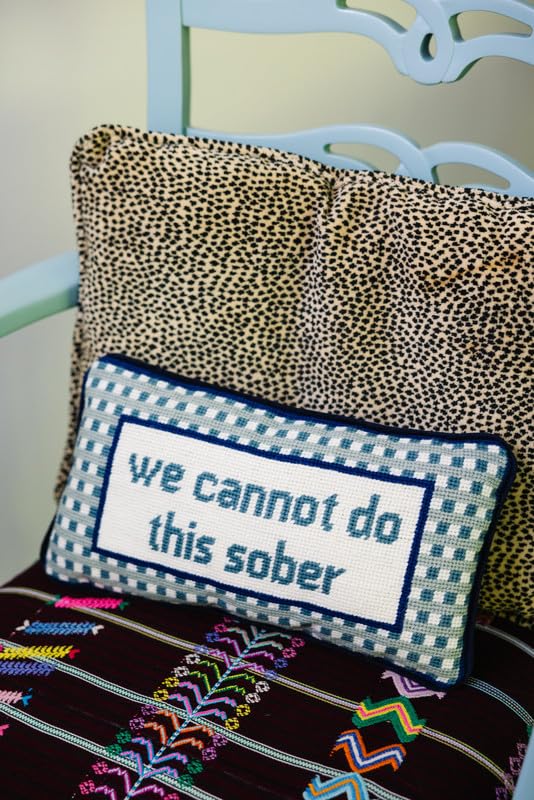 Needlepoint Throw Pillow – Multicolor Embroidered Accent Pillow