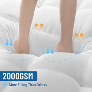 4-Inch Cooling Memory Foam Mattress Topper | Pillow Top, Deep Pocket