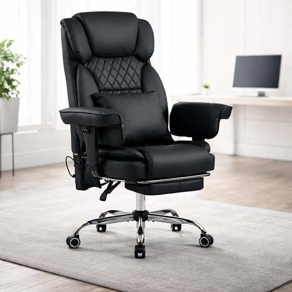Prestige Heat & Kneading Massage Office Chair with Footrest