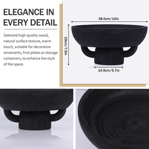 Extra Large Black Decorative Wooden Bowl
