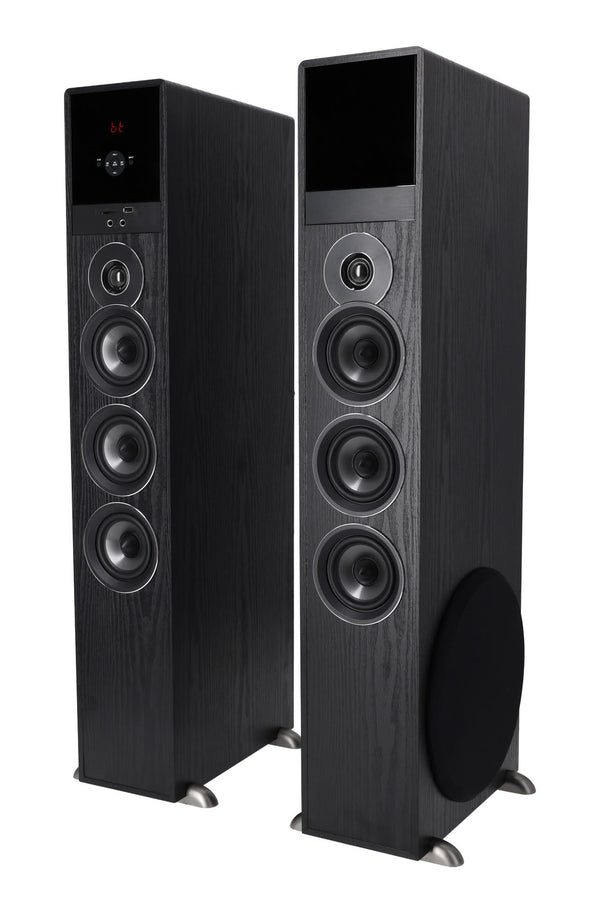 Powered Home Theater Tower Speaker System with 10" Subwoofers & Karaoke