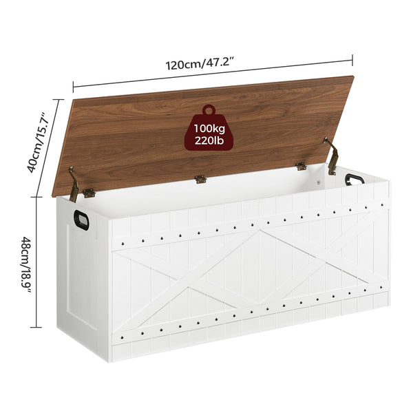 Extra Large Storage Chest Bench with Safety Hinges