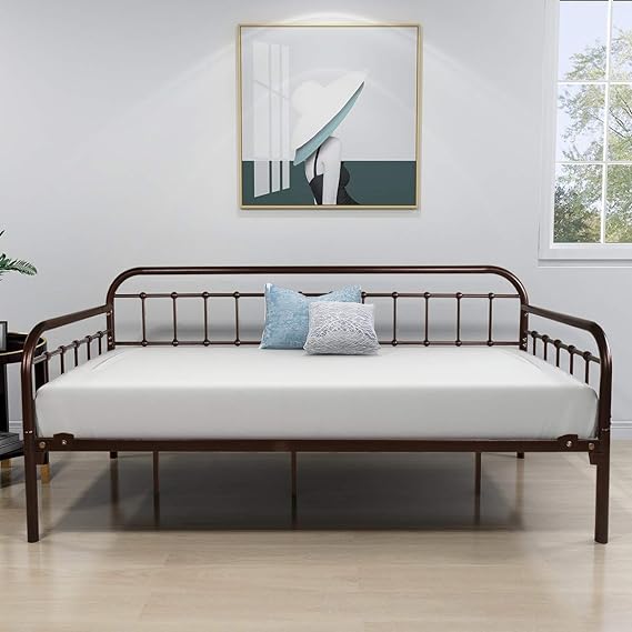 Metal Daybed Frame Twin Size – Heavy Duty Slats, Sofa Bed Platform