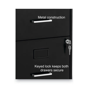 2-Drawer Vertical File Cabinet – Letter Size, Steel, Black