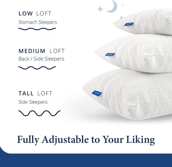 Adjustable Shredded Memory Foam Pillow – Bamboo Cover, Queen & King Sizes