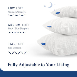 Adjustable Shredded Memory Foam Pillow – Bamboo Cover, Queen & King Sizes