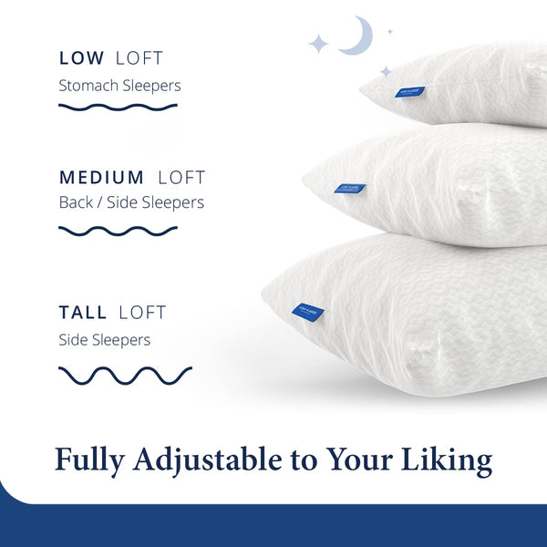 Adjustable Shredded Memory Foam Pillow – Bamboo Cover, Queen & King Sizes