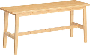 Bamboo Dining Bench with Metal Legs – Farmhouse Kitchen & Entryway Bench