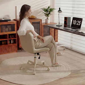 Armless Adjustable Desk Chair – PU Leather, Memory Foam Seat