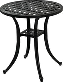 Cast Aluminum Round Outdoor Side Table Set of 2