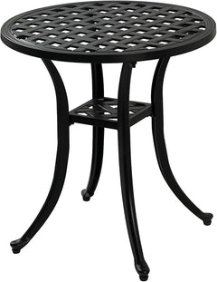 Cast Aluminum Round Outdoor Side Table Set of 2
