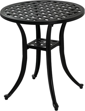 Cast Aluminum Round Outdoor Side Table Set of 2