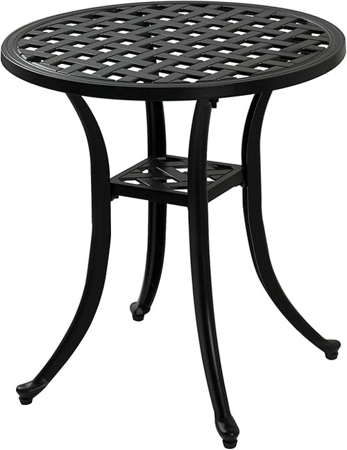 Cast Aluminum Round Outdoor Side Table Set of 2