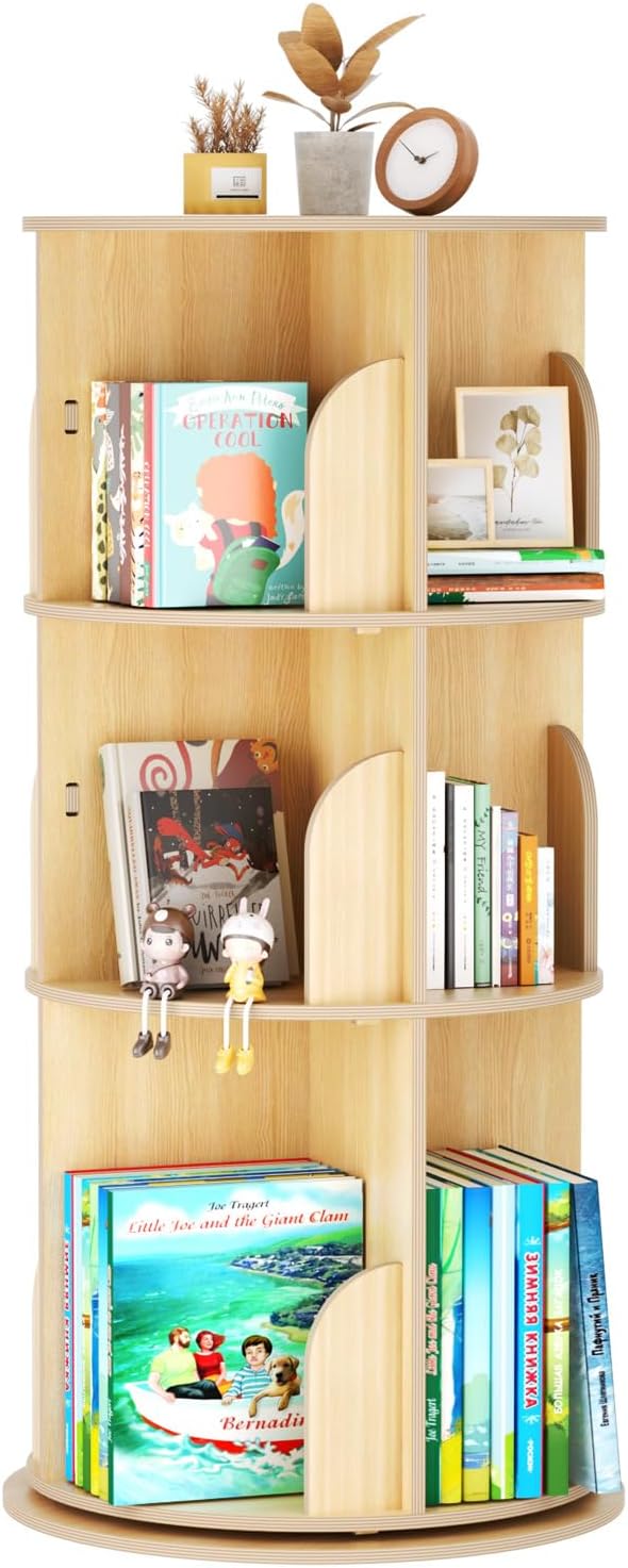 360° Rotating Bookshelf Tower