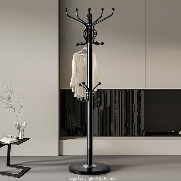 Freestanding Coat Rack with Marble Base