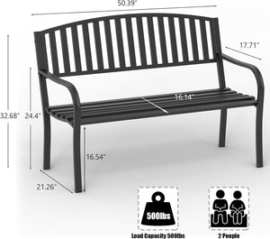 50" Cast Iron Outdoor Bench