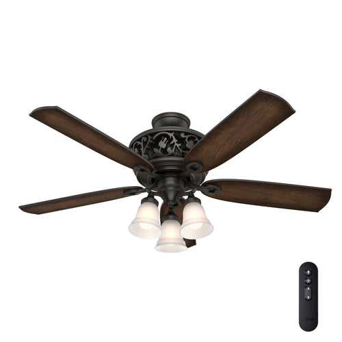 54-Inch Traditional Ceiling Fan with LED Lights and Remote