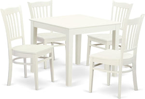 Square Dining Table Set with Chairs – Solid Wood, 3 & 5 Piece
