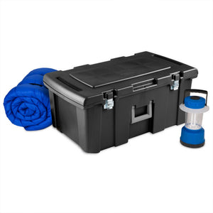 Wheeled Lockable Storage Bins with Lids, 3-Pack