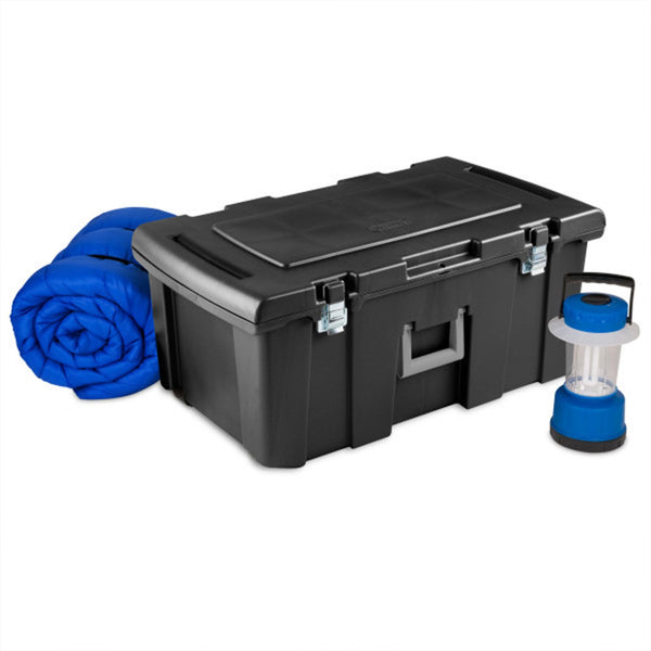 Wheeled Lockable Storage Bins with Lids, 3-Pack