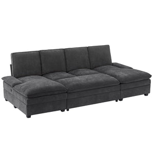 Modular U-Shaped Sectional Sofa with Ottoman