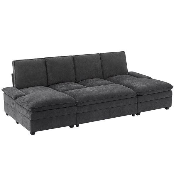 Modular U-Shaped Sectional Sofa with Ottoman