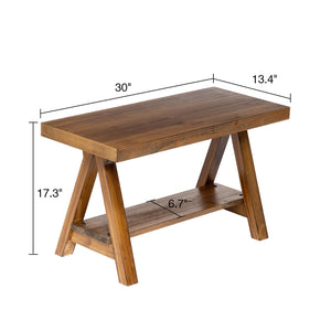 Solid Wood Farmhouse Bench – Rustic Indoor Entryway & Dining Seat