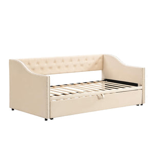 Twin Velvet Daybed with Pop-Up Trundle