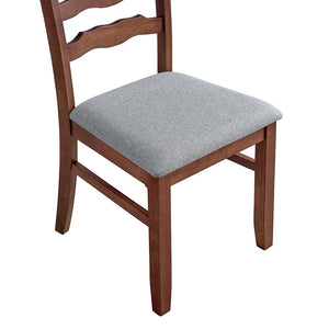 Ladder Back Dining Chairs Set of 2 — Solid Wood, Upholstered Seat