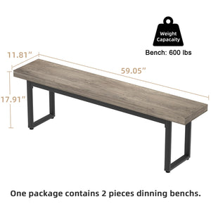 Dining Bench Set of 2 – Farmhouse Kitchen & Bedroom Bench