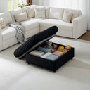 Oversized Corduroy Storage Ottoman with Foot Rest