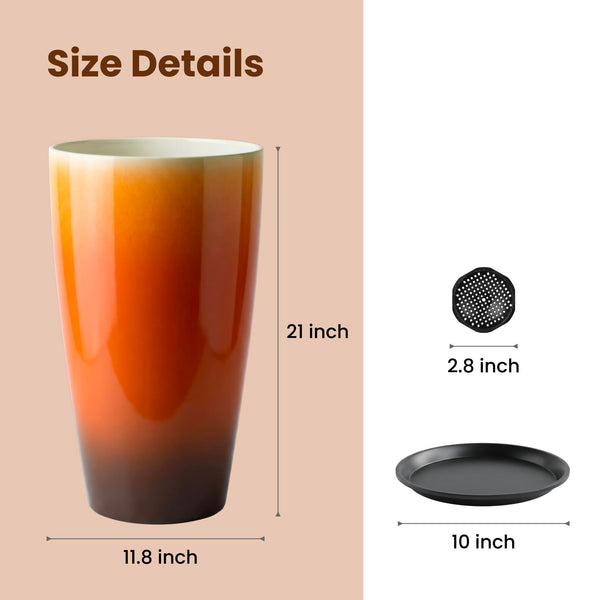 21-Inch Tall Outdoor & Indoor Planter Set of 2