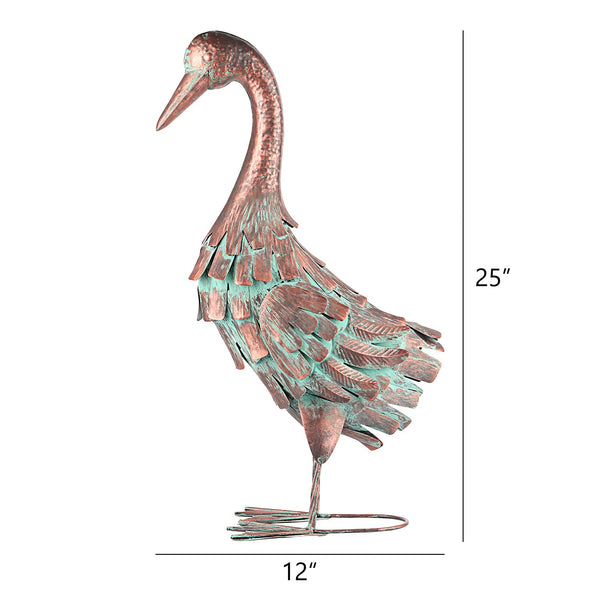 Metal Duck Garden Statue – Outdoor Lawn & Patio Sculpture, 25 Inch