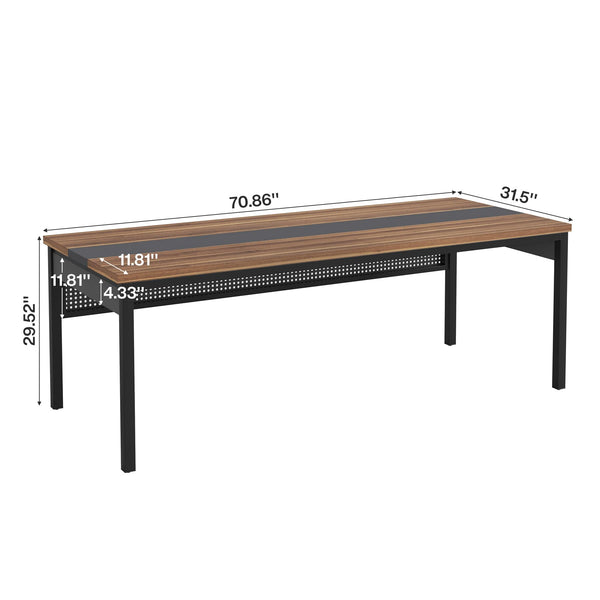 Large Executive Office Desk 70.8 Inch with Privacy Panel